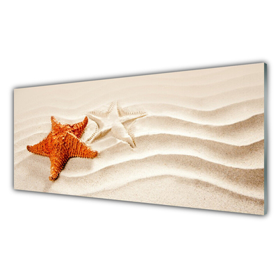 Cuadro de cristal acrílico Estrella en la arena playa