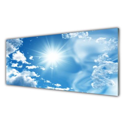 Cuadro de cristal acrílico Sol nubes cielo azul