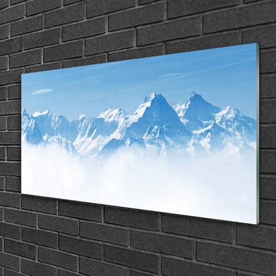 Cuadro de cristal acrílico Monte niebla paisaje