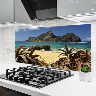 Paneles de vidrio para la cocina Playa mar roca paisaje