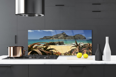 Paneles de vidrio para la cocina Playa mar roca paisaje
