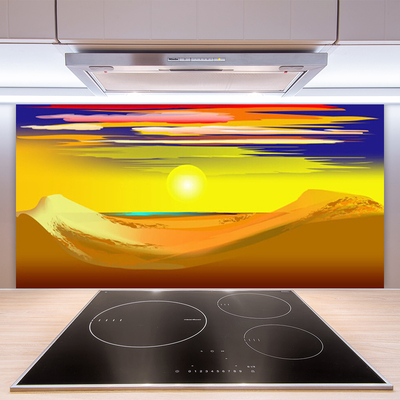 Paneles de vidrio para la cocina Desierto sol arte