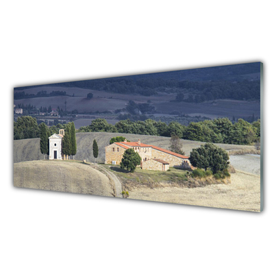 Paneles de vidrio para la cocina Prado árboles paisaje