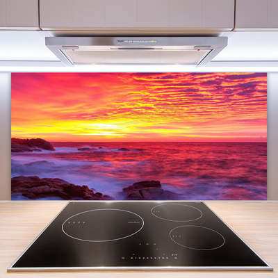 Paneles de vidrio para la cocina Abstracto puesta del sol