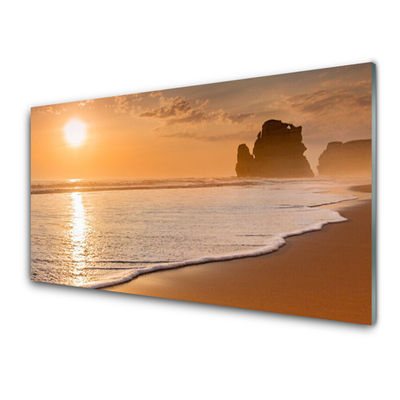 Paneles de vidrio para la cocina Mar playa sol paisaje