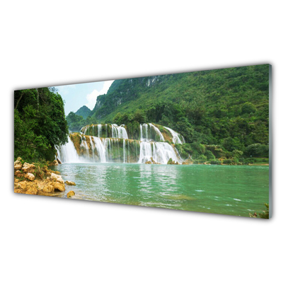 Paneles de vidrio para la cocina Bosque salto del agua paisaje