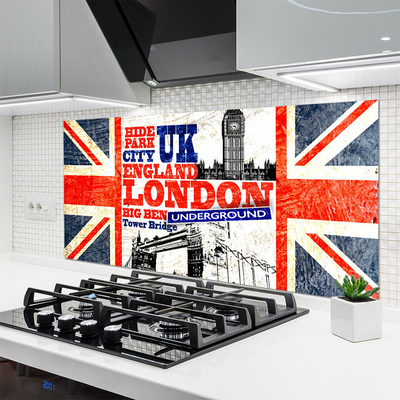 Paneles de vidrio para la cocina Londres bandera arte