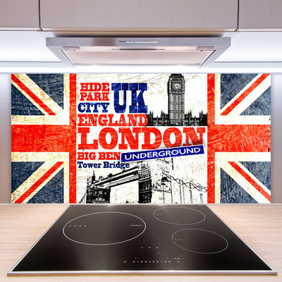 Paneles de vidrio para la cocina Londres bandera arte