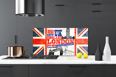 Paneles de vidrio para la cocina Londres bandera arte