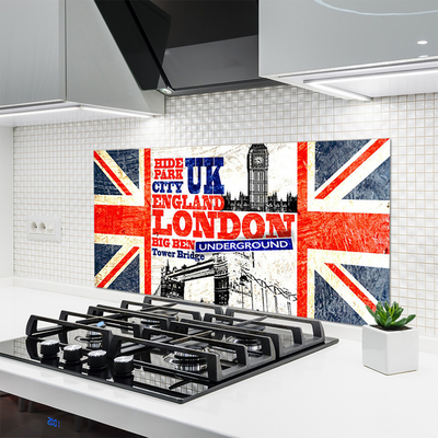 Paneles de vidrio para la cocina Londres bandera arte