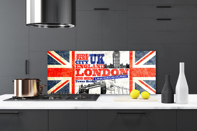 Paneles de vidrio para la cocina Londres bandera arte