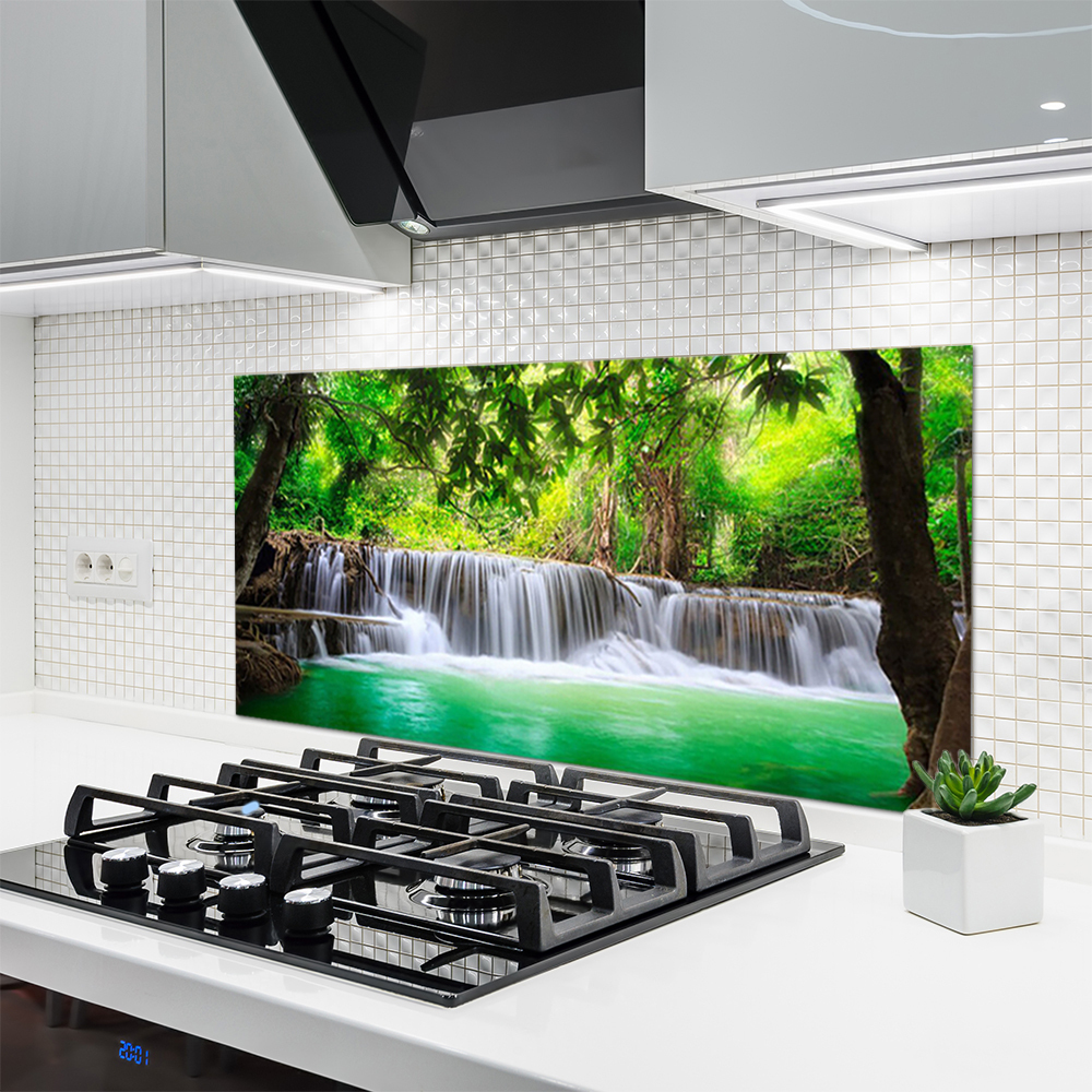 Tulup Paneles en vidrio de pared Cocina con frente Cristal 120x60 Lago  Naturalez