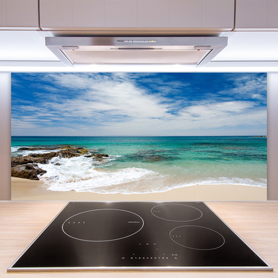 Paneles de vidrio para la cocina Playa mar paisaje