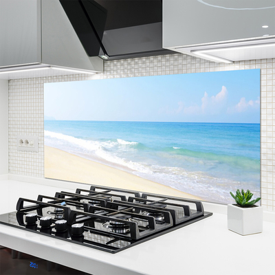Paneles de vidrio para la cocina Playa mar paisaje