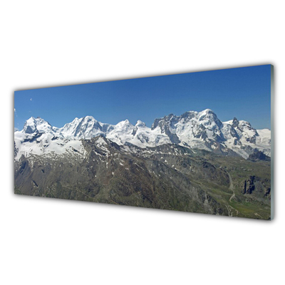 Paneles de vidrio para la cocina Monte nieve paisaje