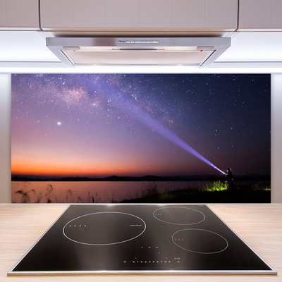 Paneles de vidrio para la cocina Estrellas noche vía láctea