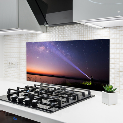 Paneles de vidrio para la cocina Estrellas noche vía láctea