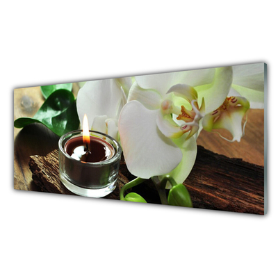 Paneles de vidrio para la cocina Orquídea velas para el spa