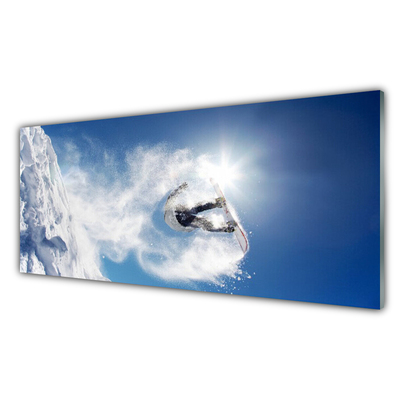Paneles de vidrio para la cocina Snowboard deporte nieve invierno