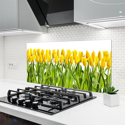 Paneles de vidrio para la cocina Tulipanes flores naturaleza