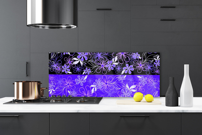 Paneles de vidrio para la cocina Abstracto motivos flores art