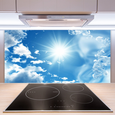 Paneles de vidrio para la cocina Sol nubes cielo azul