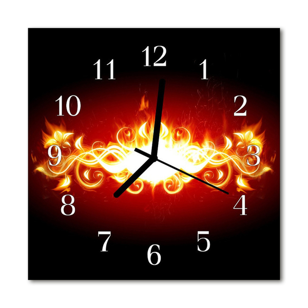 Reloj de vidrio para cocina Flor fuego