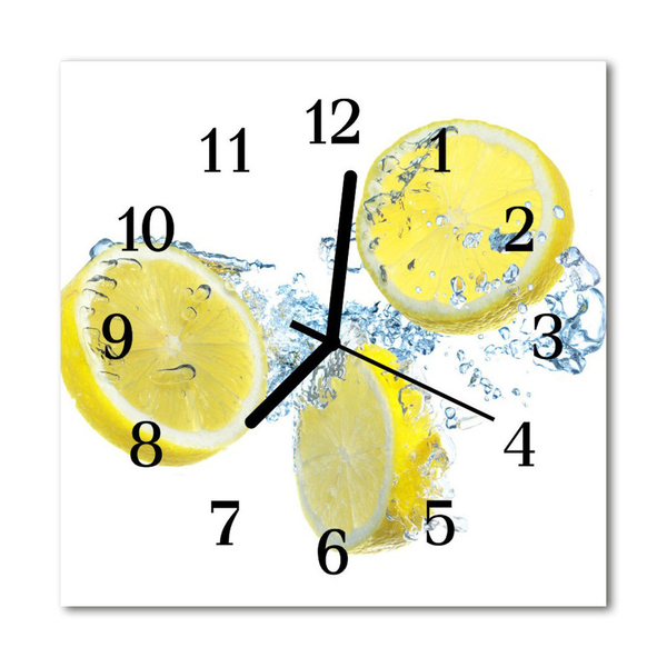 Reloj de vidrio para cocina Limones