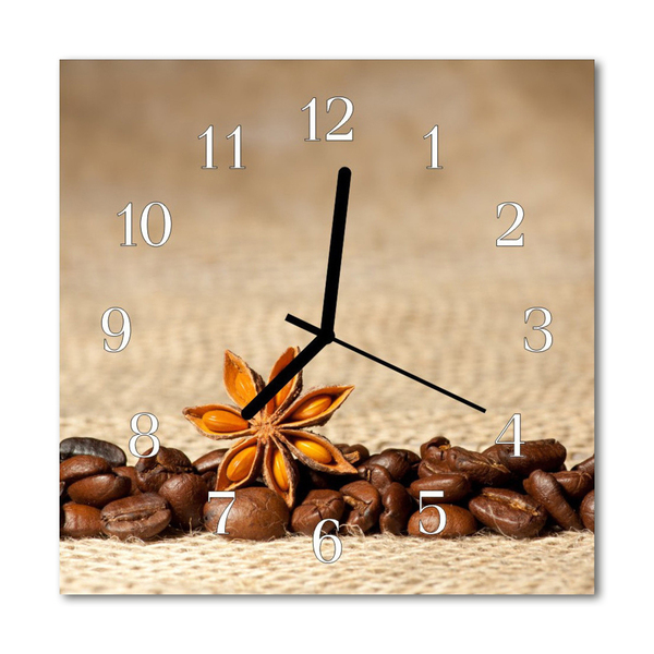 Reloj de vidrio para cocina Granos de café