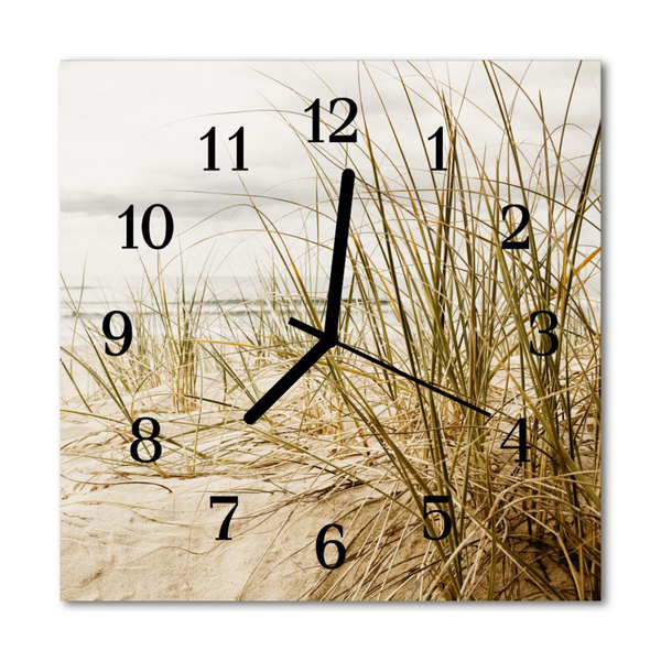 Reloj de vidrio para cocina Hierba de playa