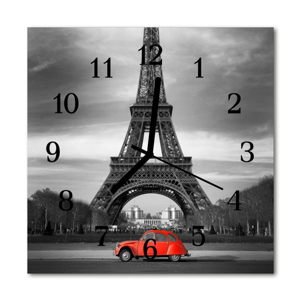 Reloj de vidrio para cocina Coche torre de eiffel