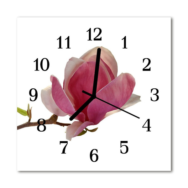 Reloj de vidrio para cocina Flor de magnolia