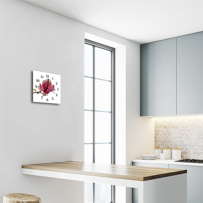 Reloj de vidrio para cocina Flor de magnolia