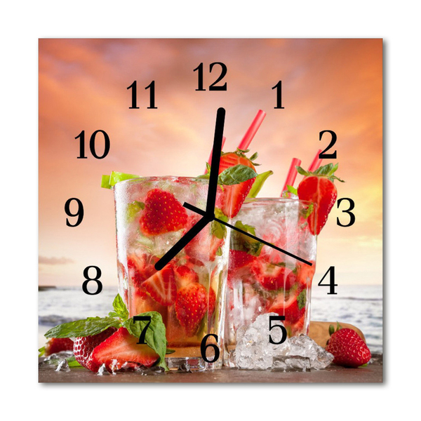 Reloj de vidrio para cocina Fresas