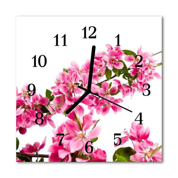 Reloj de vidrio para cocina Flores