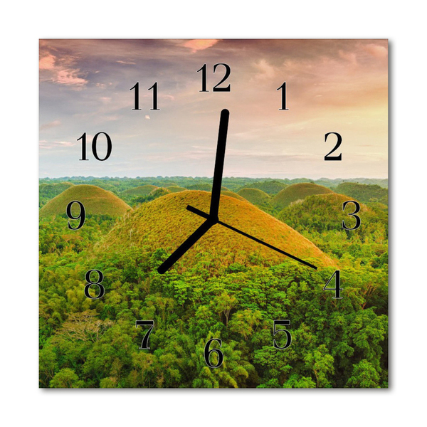 Reloj de vidrio para cocina Paisaje