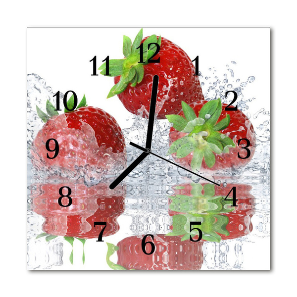 Reloj de vidrio para cocina Fresas