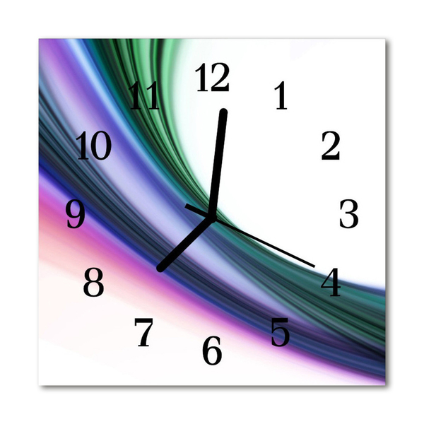 Reloj de vidrio para cocina Líneas abstractas