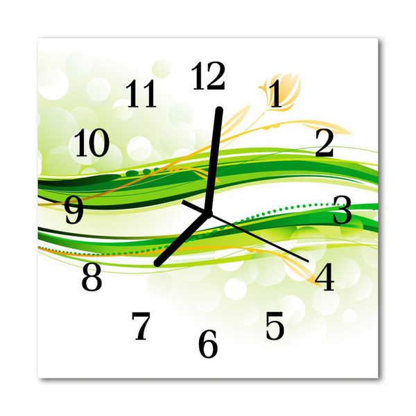 Reloj de vidrio para cocina Líneas abstractas