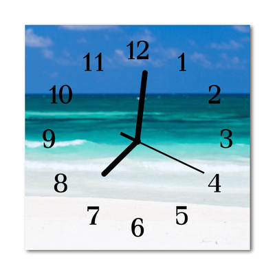 Reloj de vidrio para cocina Mar en la playa