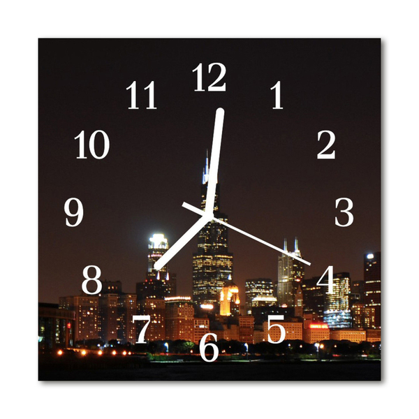 Reloj de vidrio para cocina Ciudad noche