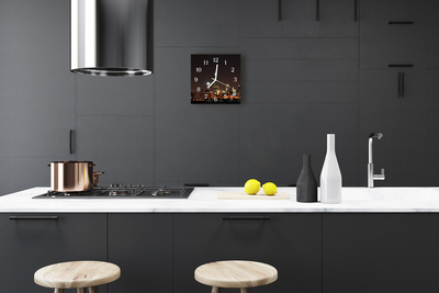 Reloj de vidrio para cocina Ciudad noche