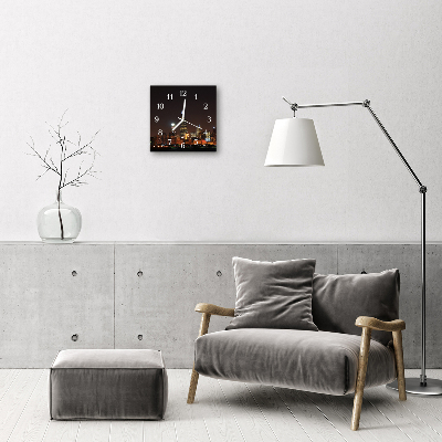 Reloj de vidrio para cocina Ciudad noche