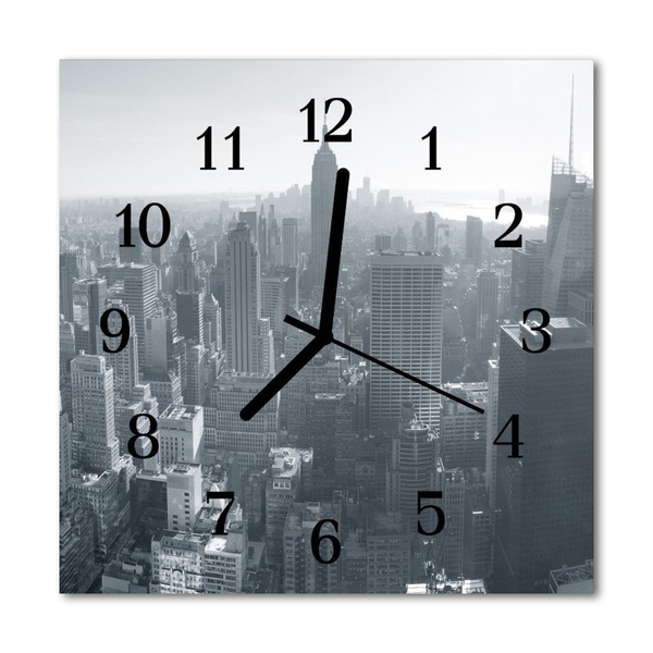 Reloj de vidrio para cocina Ciudad edificios