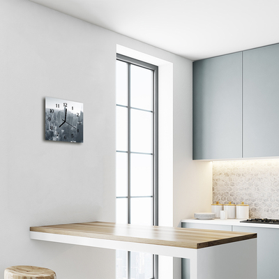 Reloj de vidrio para cocina Ciudad edificios