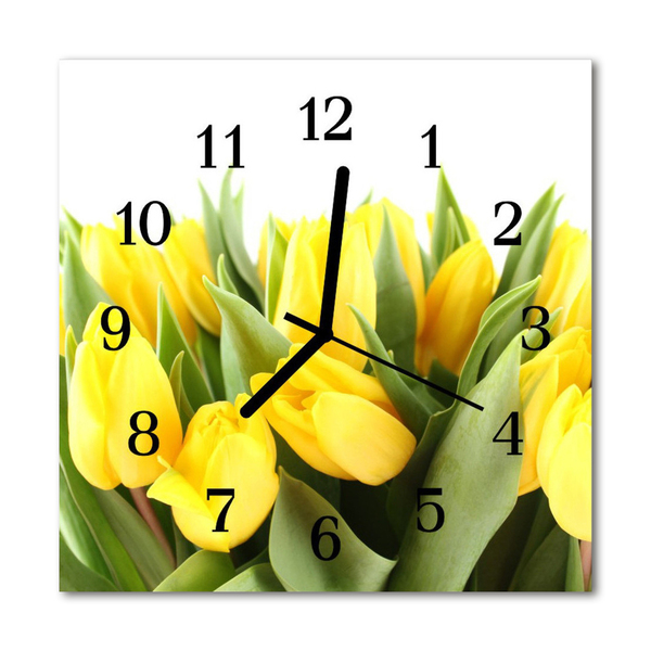 Reloj de vidrio para cocina Tulipanes