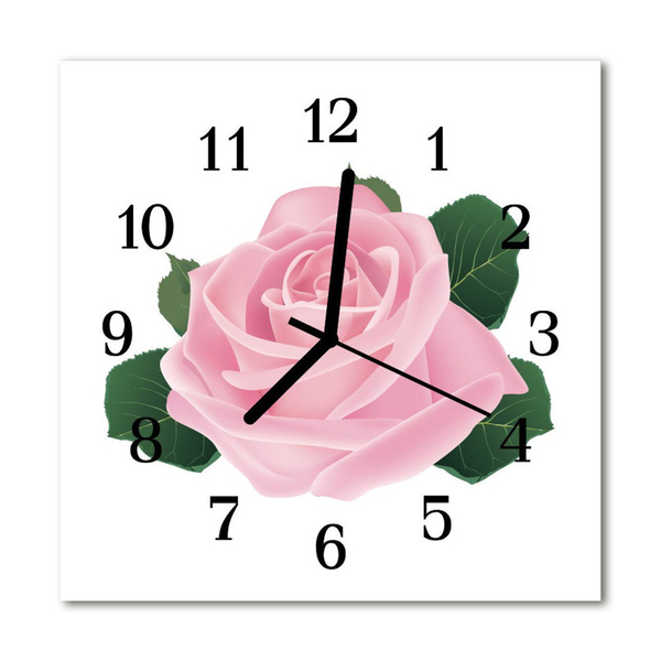 Reloj de vidrio para cocina Rosa