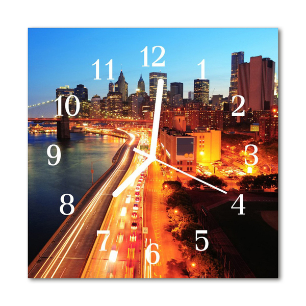 Reloj de vidrio para cocina Ciudad edificios
