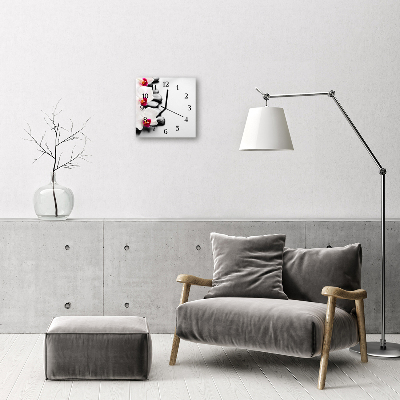 Reloj de vidrio para cocina Piedras orquídeas