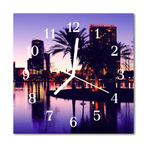 Reloj de vidrio para cocina Florida palmeras